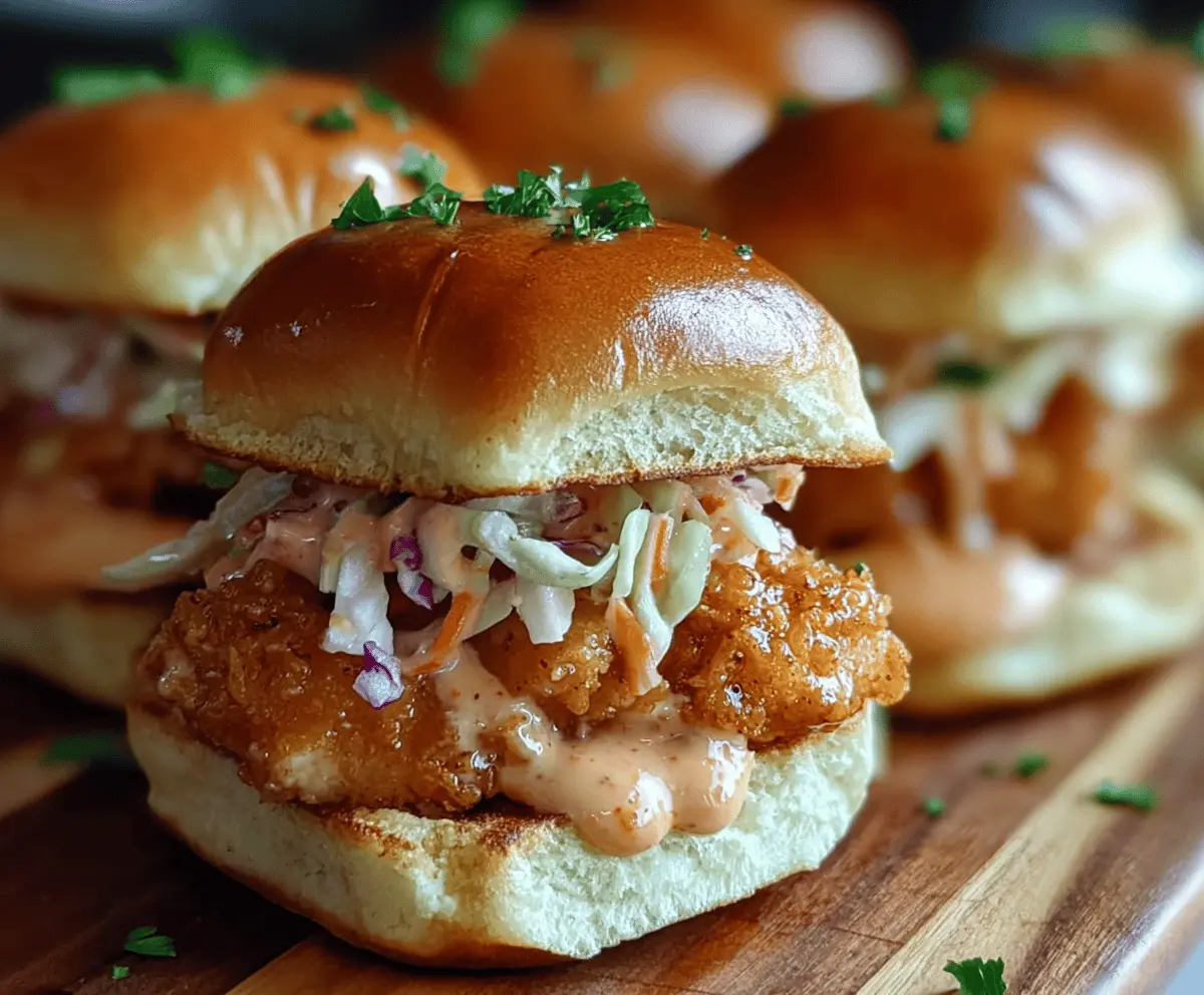 Delicious Bang Bang Chicken Sliders with spicy mayo and fresh toppings