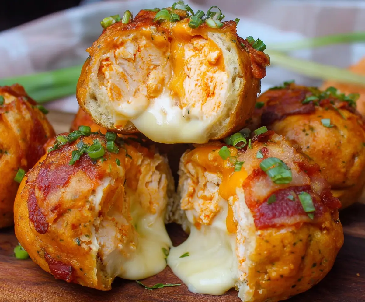 Easy Buffalo Chicken Bacon Mozzarella Bombs