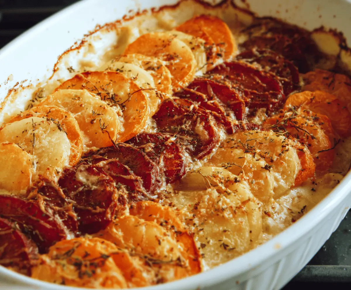 Easy Cheesy Root Veggie Gratin