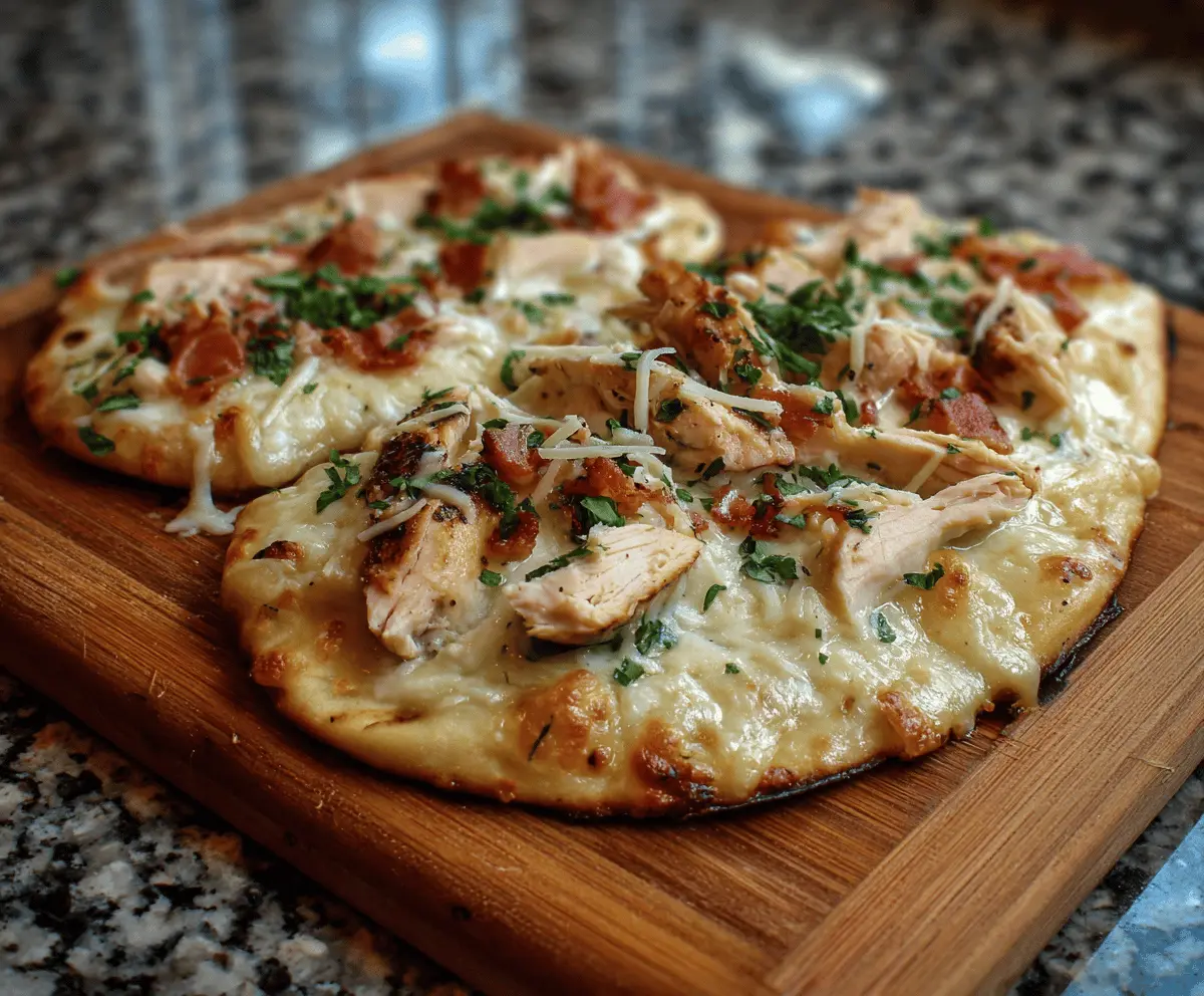 Easy Chicken Alfredo Flatbread Recipe