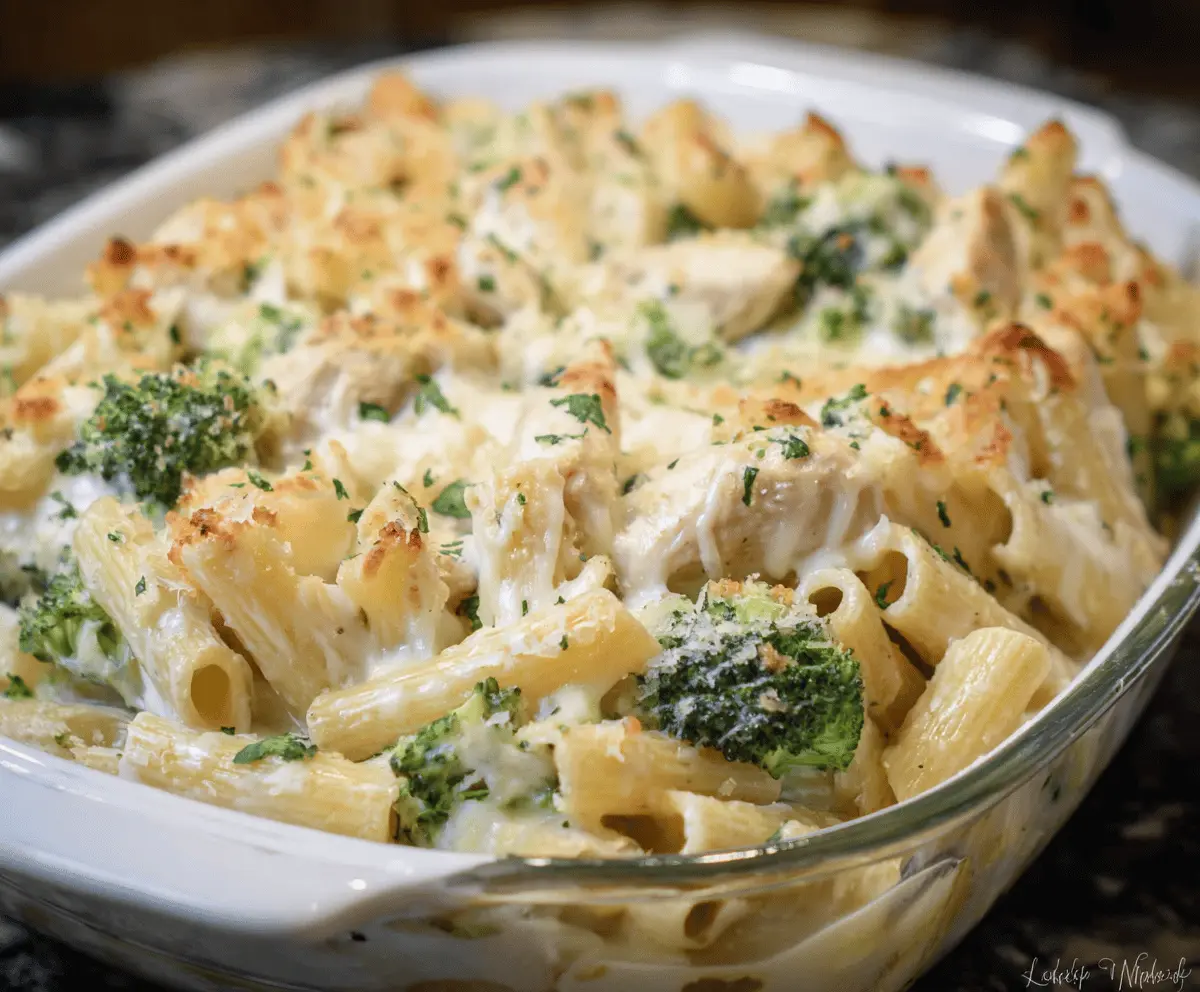 Easy Chicken Broccoli Alfredo Bake