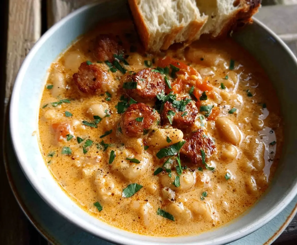 Easy Creamy Bean Sausage Soup
