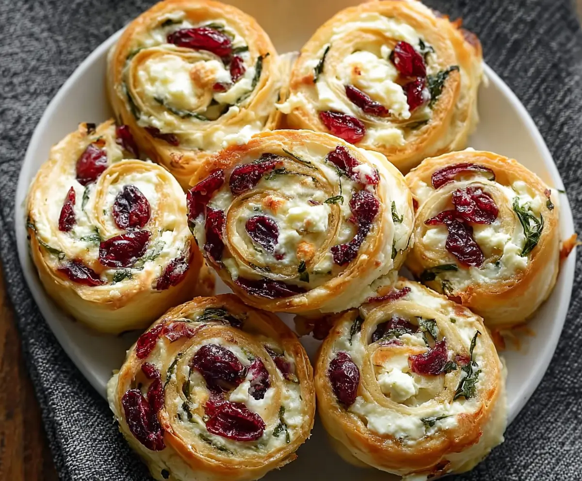 Easy Flaky Cranberry Cheese Pinwheels