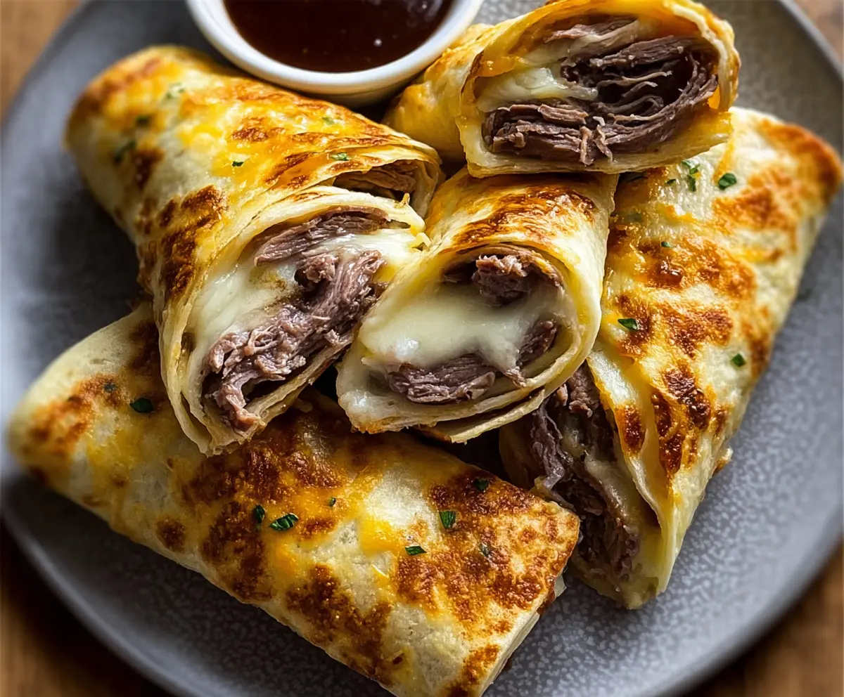 Easy French Dip Tortilla Roll Ups