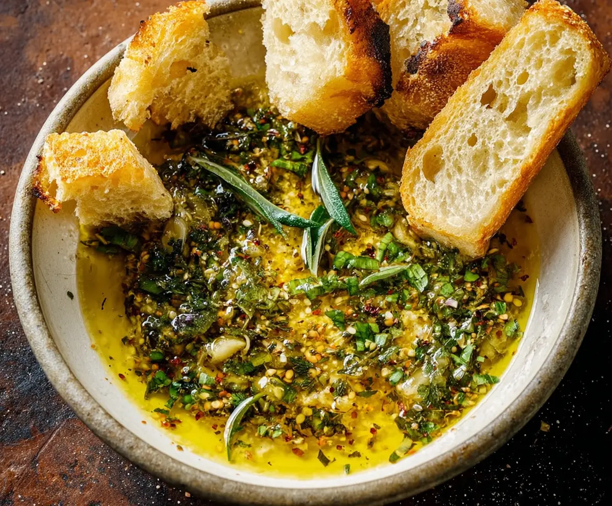 Easy Garlic Olive Oil Dip Recipe