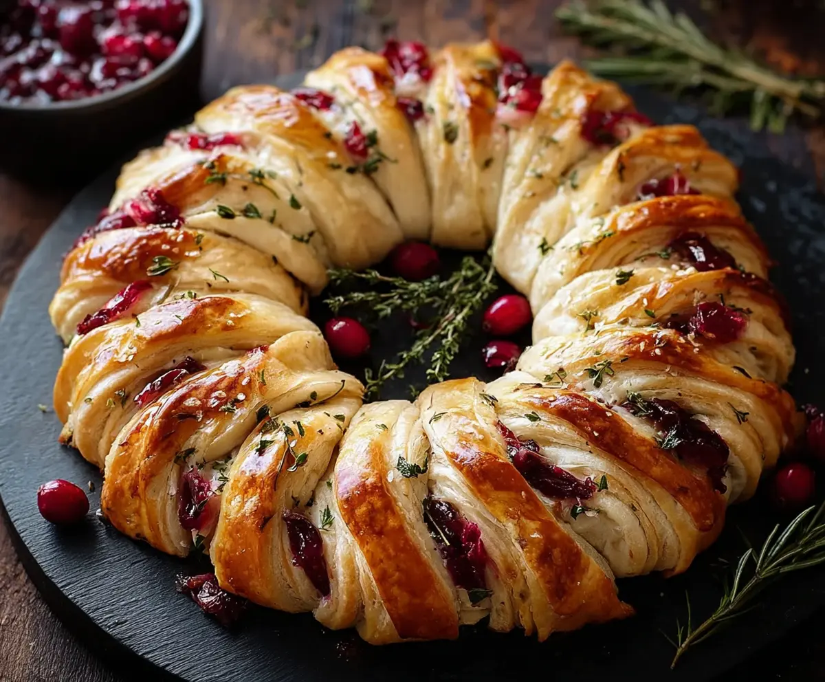 Easy Turkey Cranberry Crescent Ring