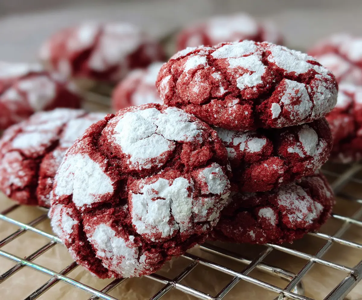 Soft Red Velvet Crinkle Cookies Recipe