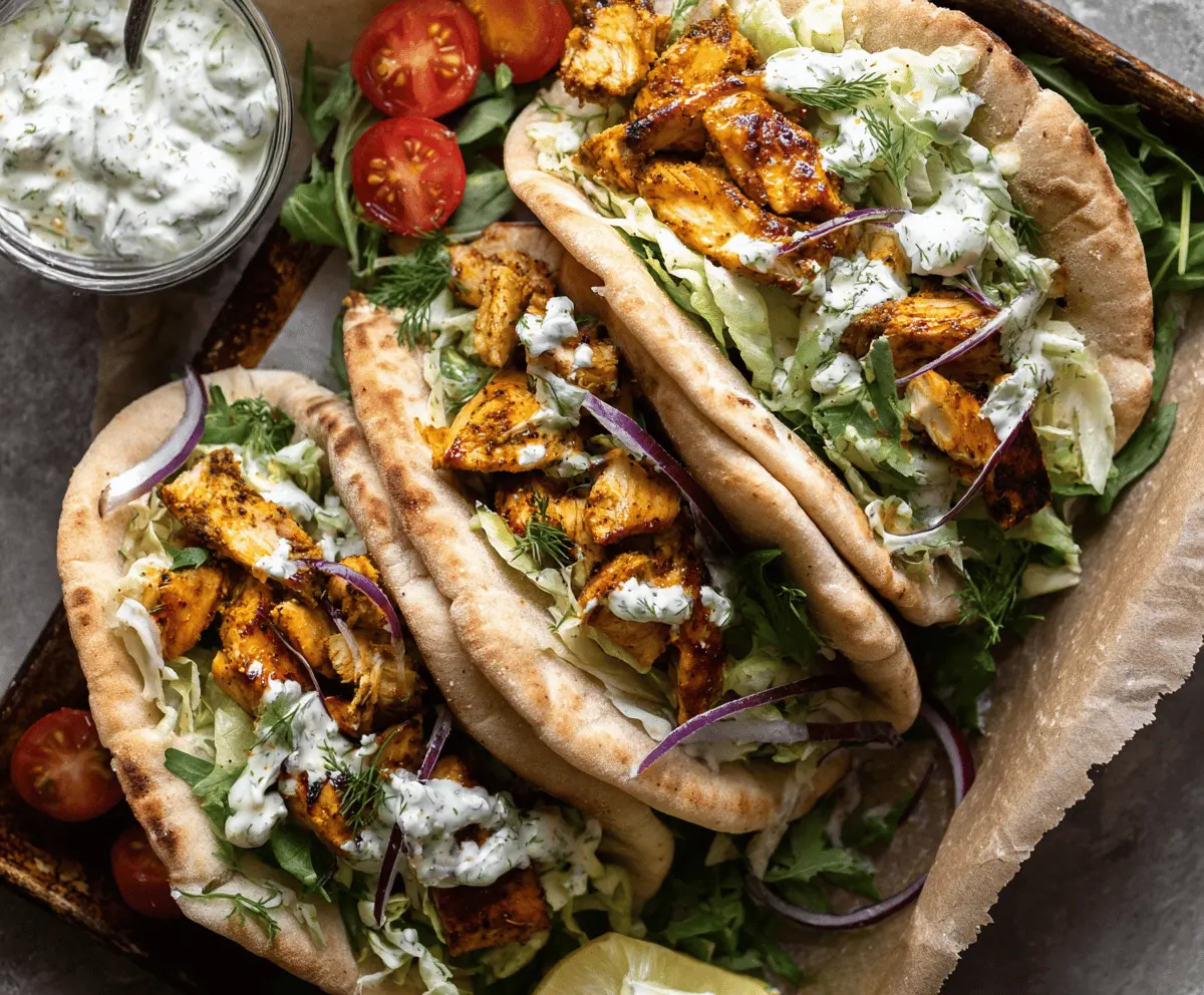Easy Sheet Pan Chicken Pitas