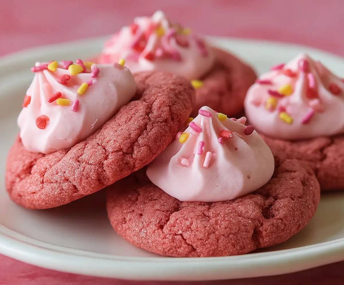 Strawberry Kiss Valentine Cookies