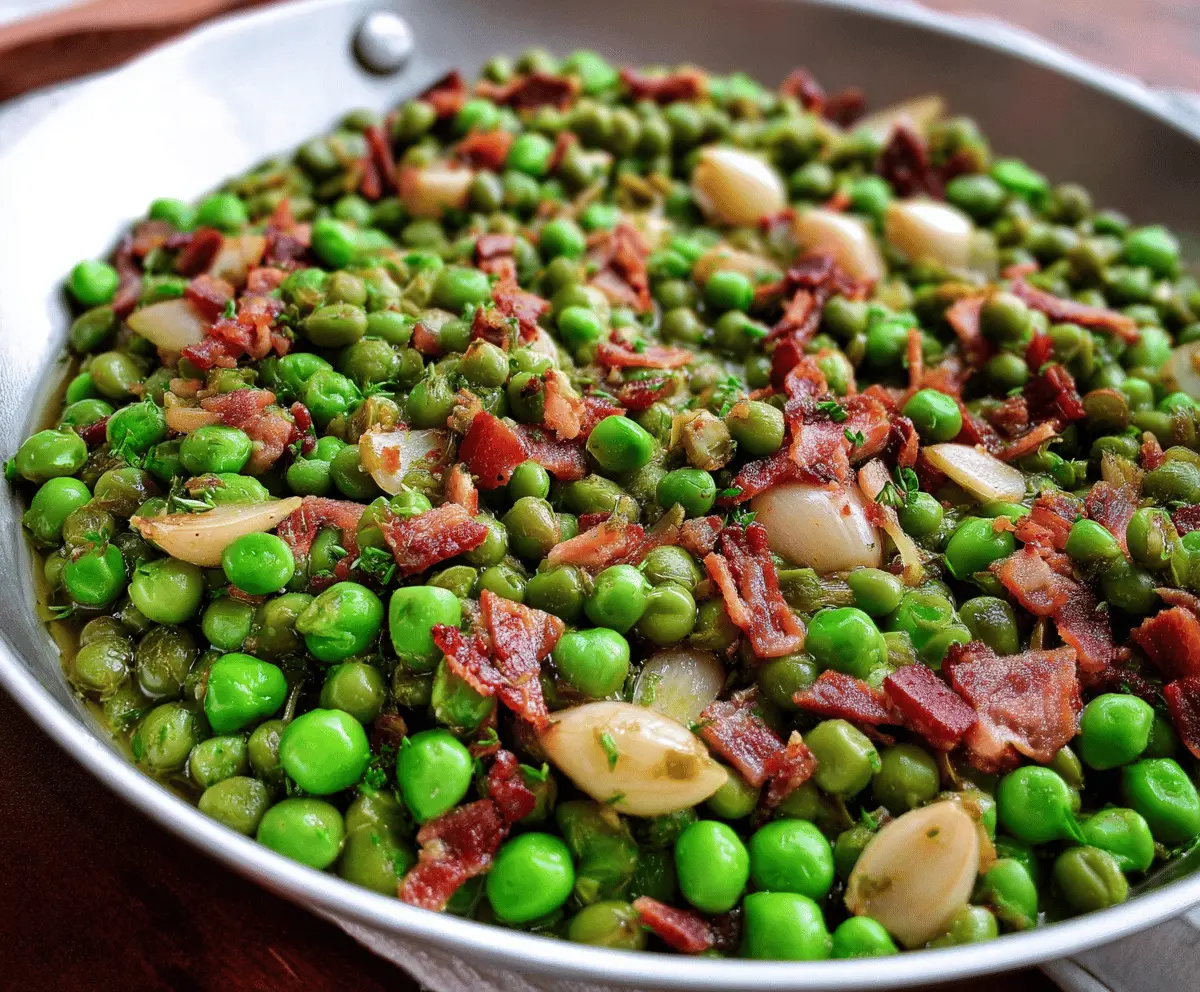 Easy Thanksgiving Peas with Pear & Pancetta