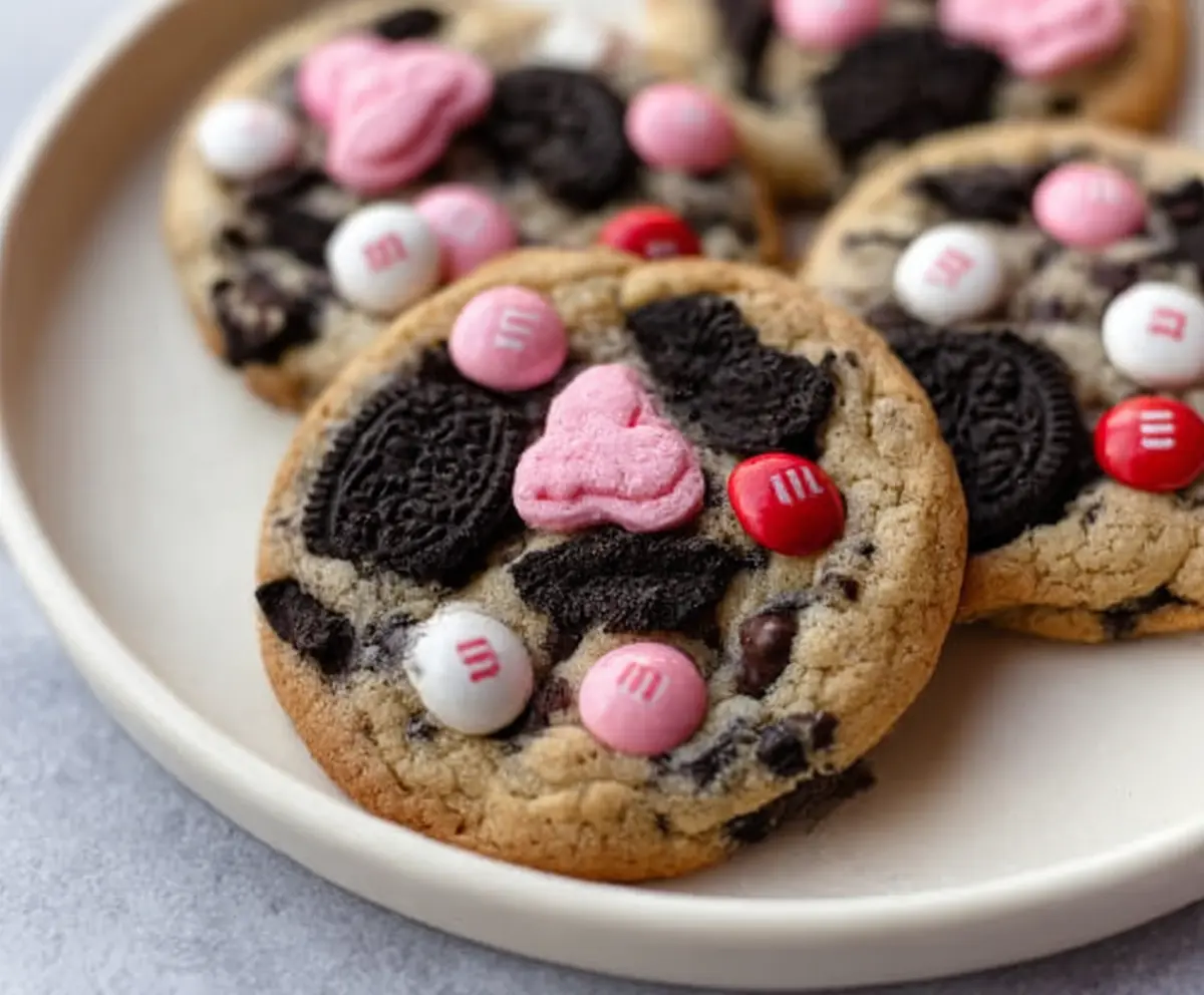 Valentine's Day Oreo M&M Cookies