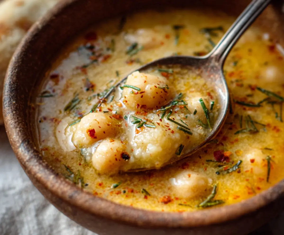 Easy Vegan Garlic Chickpea Soup