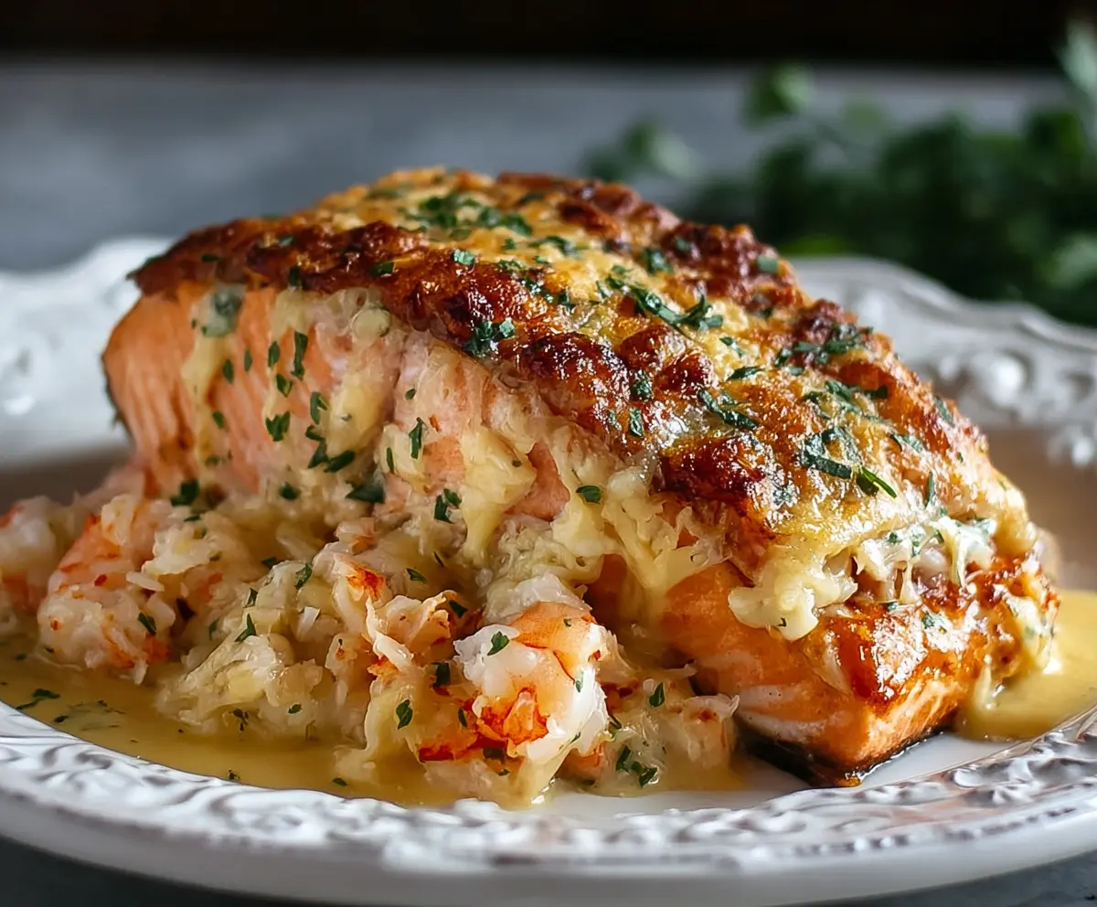 Easy Crab & Shrimp Stuffed Salmon