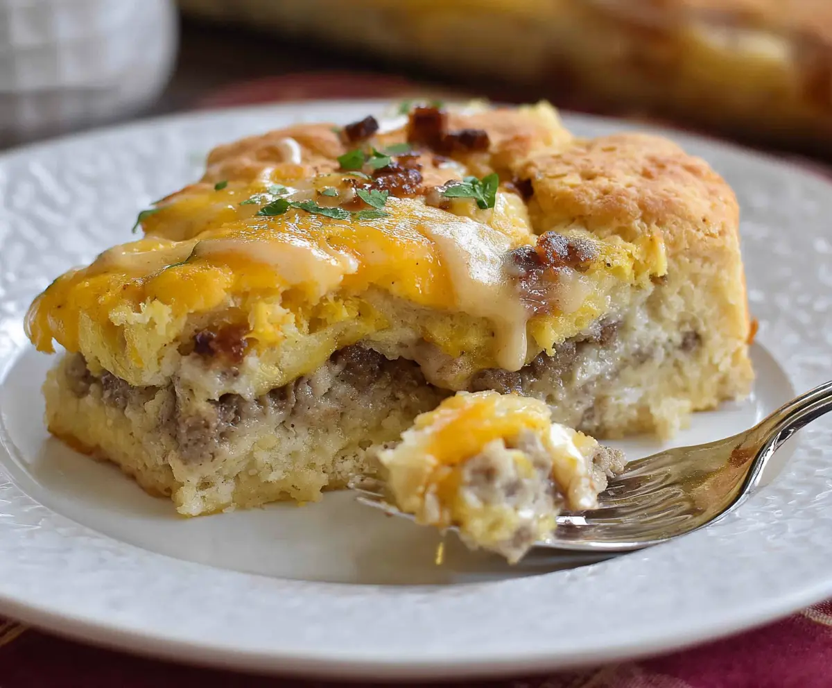 Easy Biscuits & Gravy Casserole
