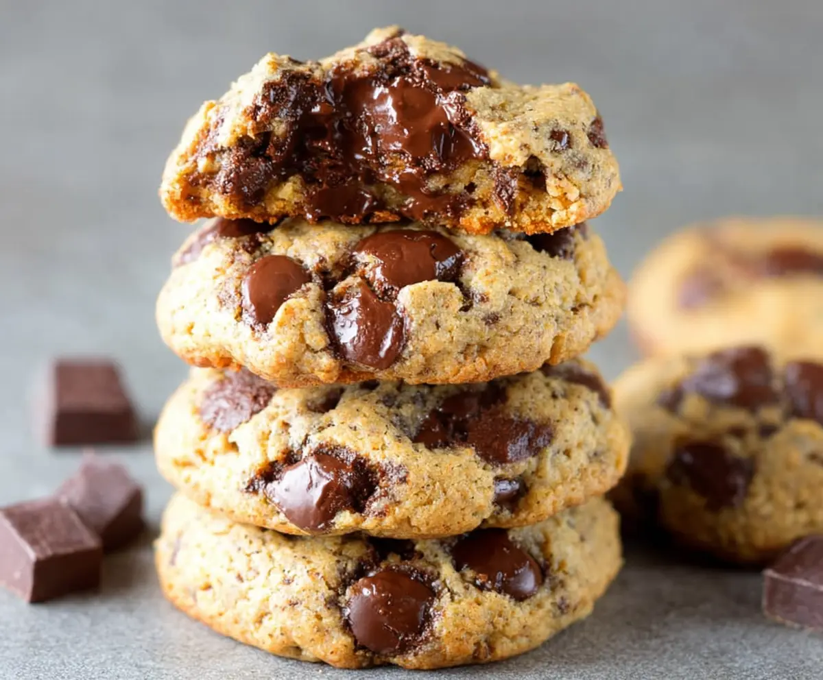 Delicious healthy chocolate chip cookies on a plate, perfect for a nutritious snack