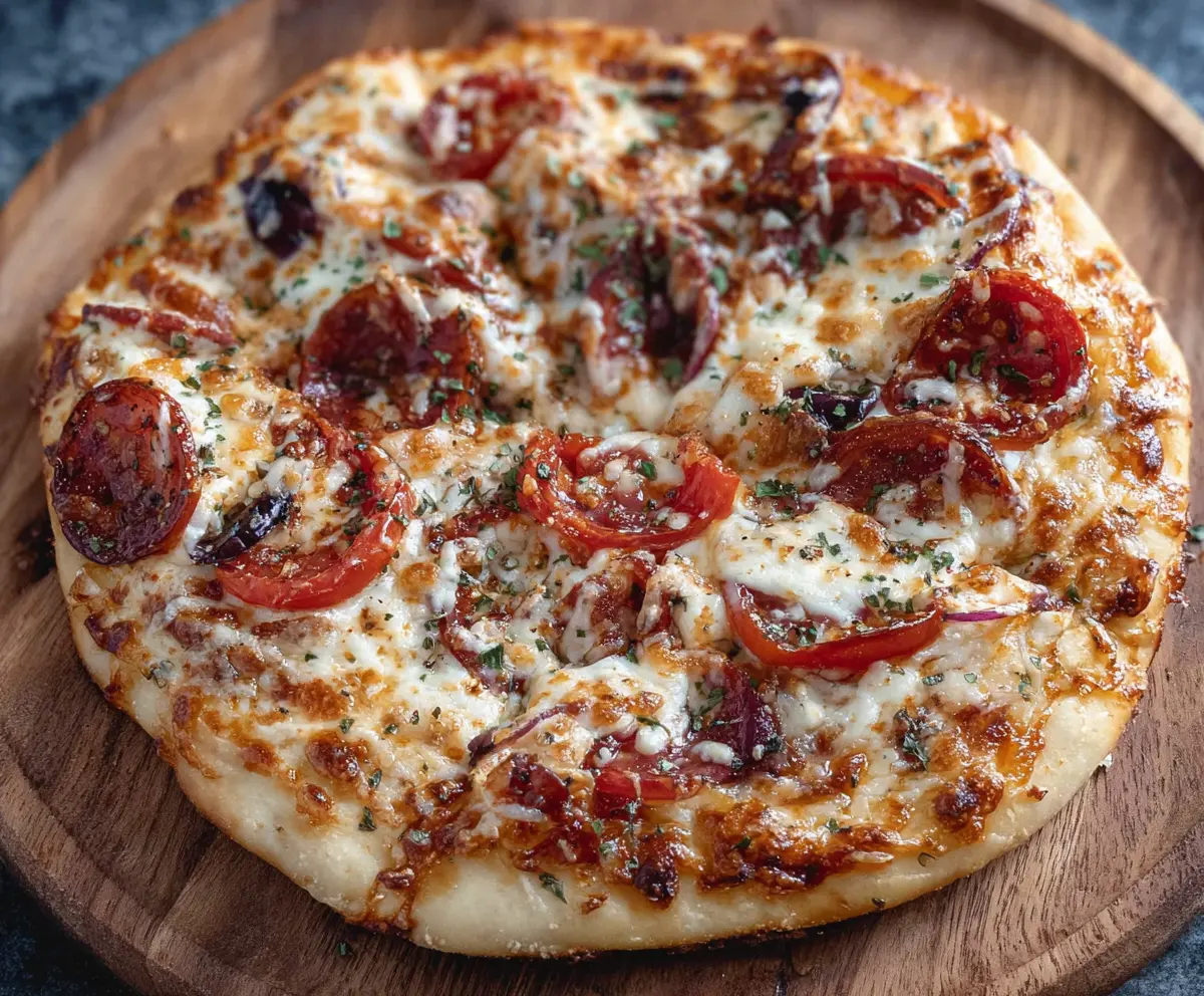 Healthy homemade Low Calorie Greek Yogurt Pizza Dough on a baking sheet