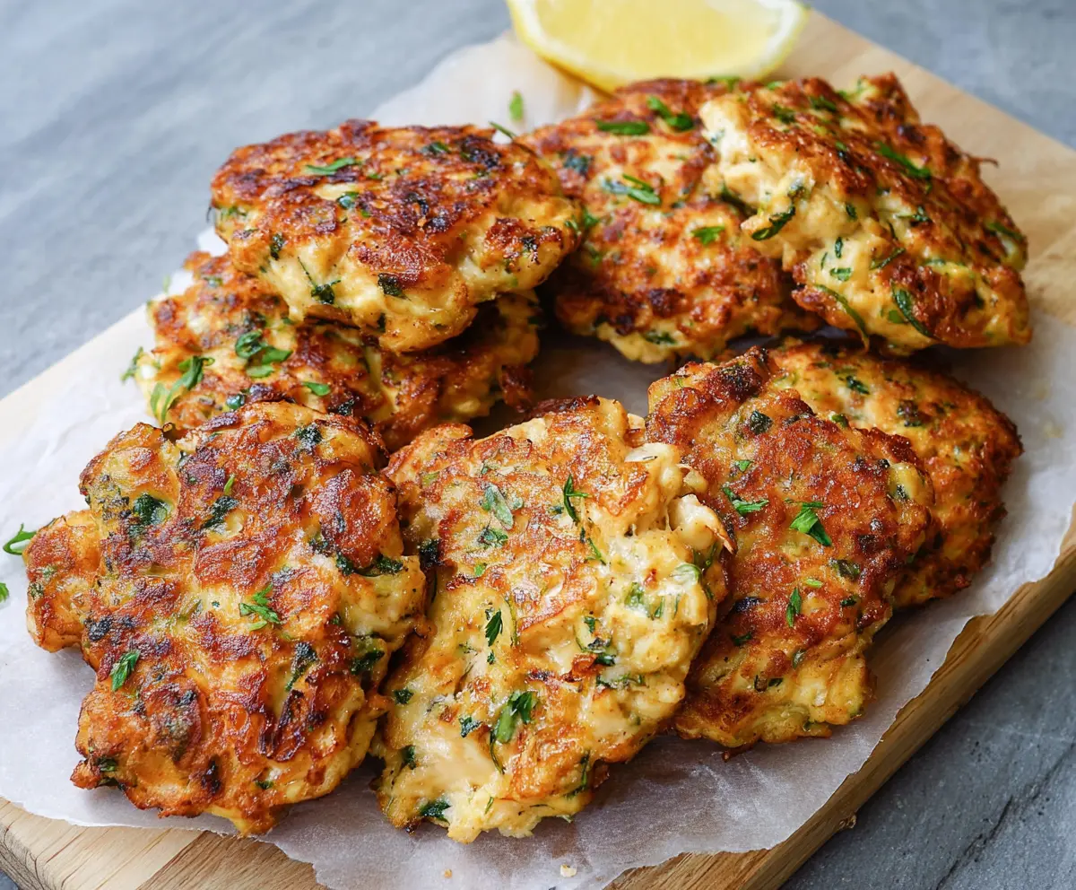 Easy Low Carb Cheesy Chicken Fritters