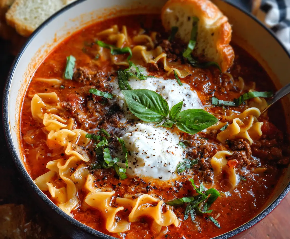 Easy Quick Lasagna Soup Recipe