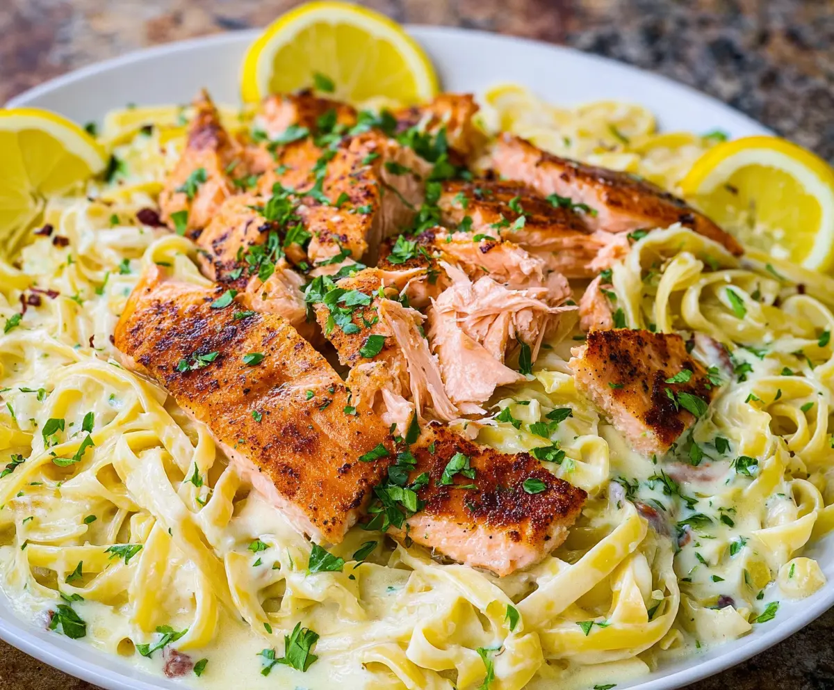 Easy Salmon Pasta with Lemon Cream Sauce