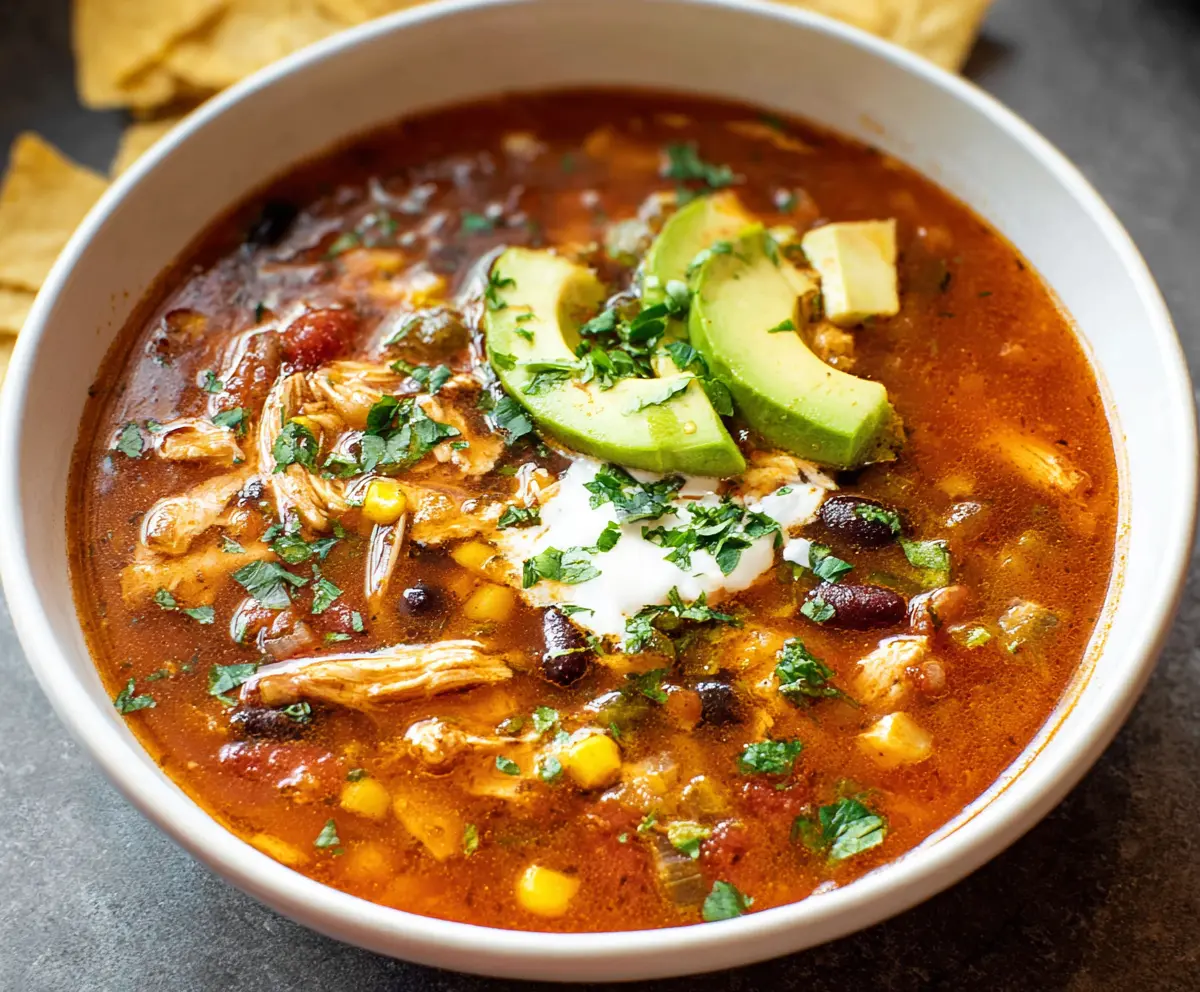 Easy Savory Chicken Tortilla Soup Recipe