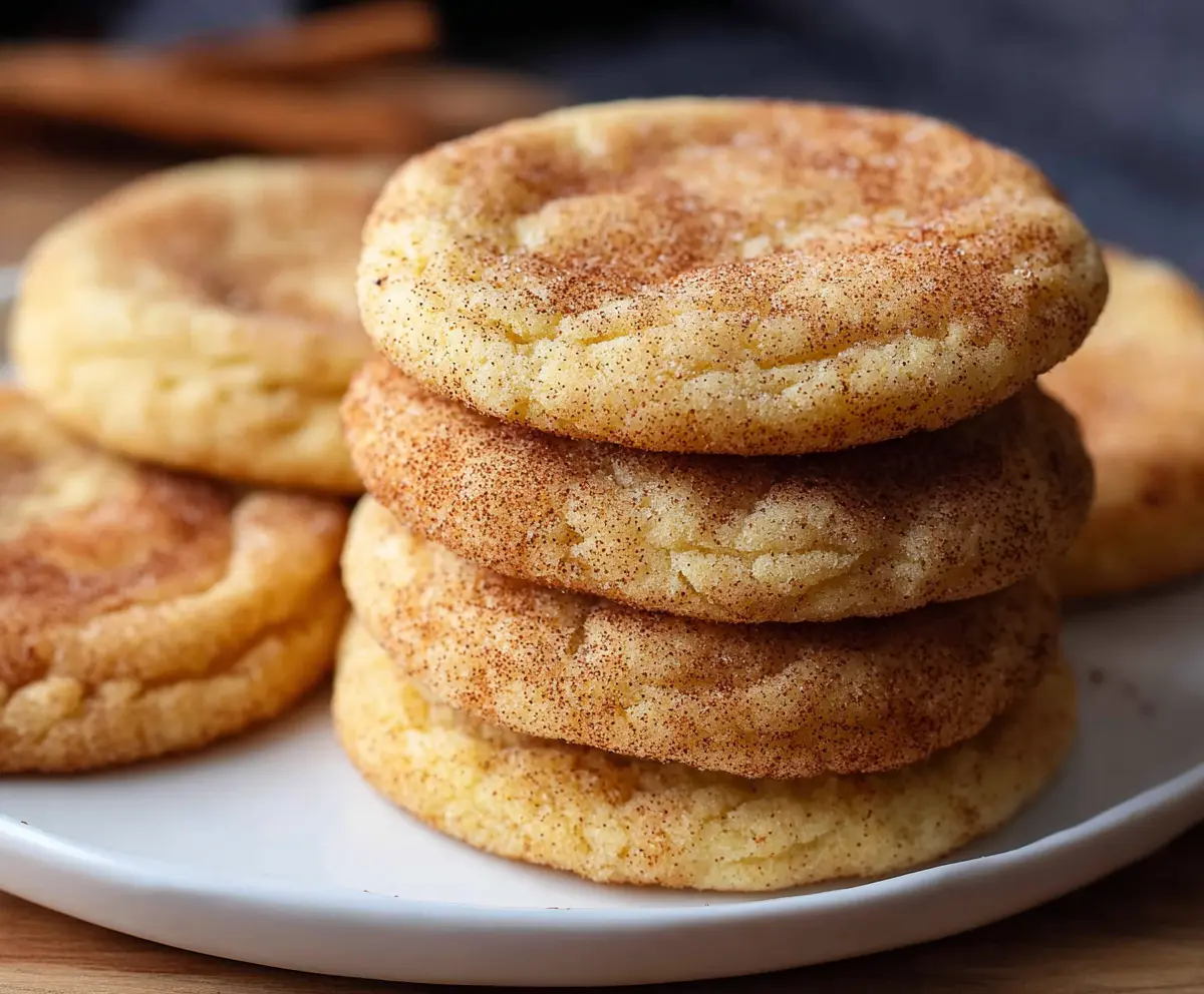Delicious homemade snickerdoodle cookies with cinnamon sugar coating.