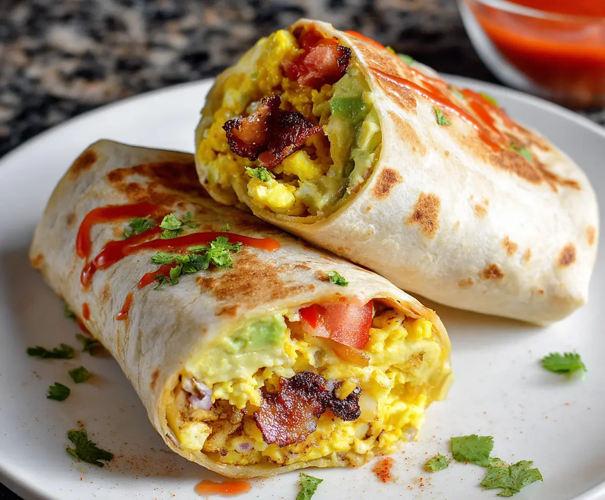 Delicious healthy breakfast burritos filled with fresh vegetables and scrambled eggs for a nutritious start to your day