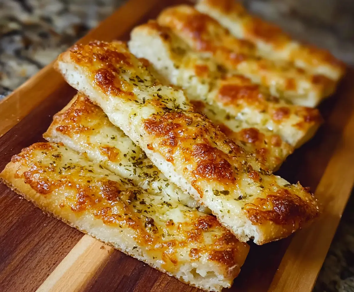 Crispy Sourdough Cheesy Breadsticks