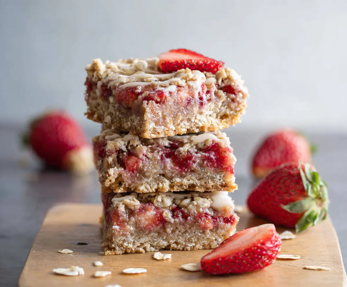 Healthy Vegan Gluten-Free Strawberry Oatmeal Bars